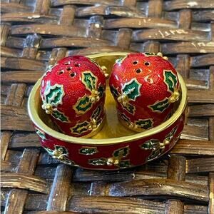 Vintage Christmas Holliday Salt and Pepper Mini Shakers
